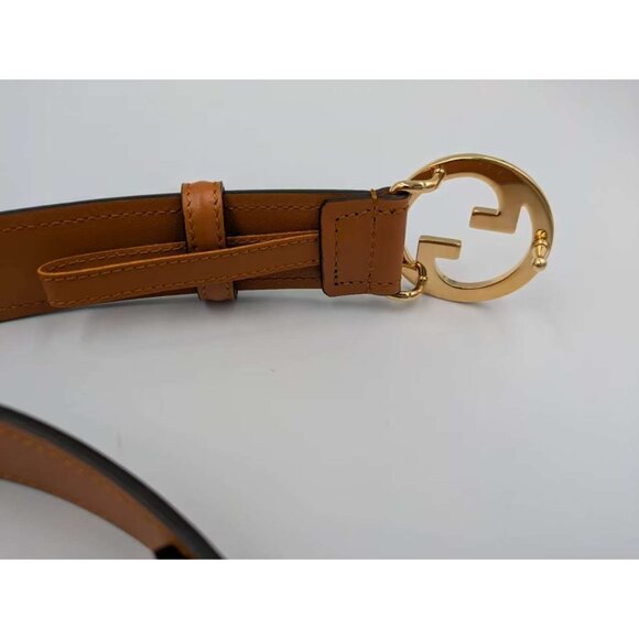 Gucci Women’s Ciny Lux Calfskin W30mm Belt Blondie Cognac 110cm 690557
